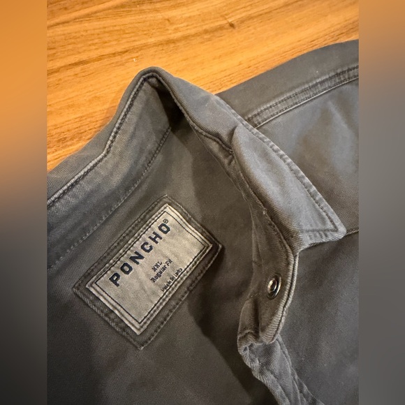 Poncho Men's Black Catulla Snap Button-Up Denim Shirt size XXL - Picture 5 of 11